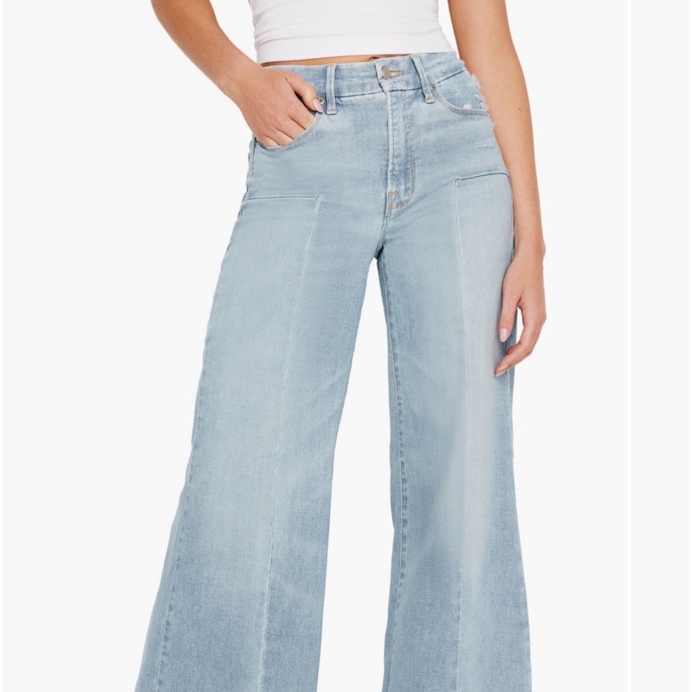 GOOD WAIST DISTRESSED PALAZZO JEANS